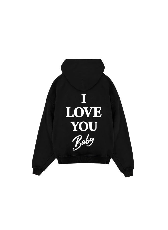 Premium Apparel I love you baby Hoodie Black - Image 4